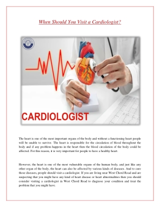 When Should You Visit a Cardiologist