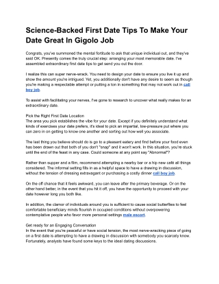 Science-Backed First Date Tips To Make Your Date Great In Gigolo Job