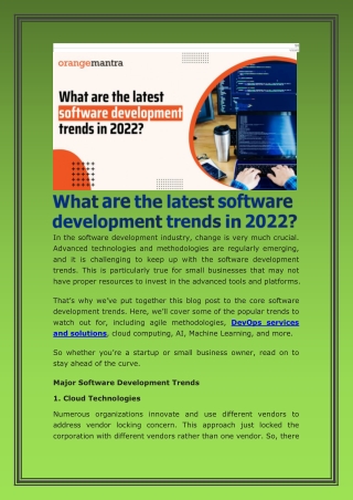 What are the latest software development trends in 2022