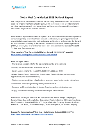 2021 Oral Care Industry Global Analysis Report