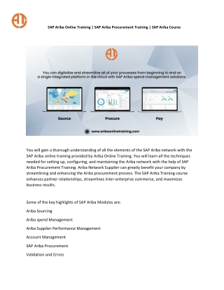 SAP Ariba Online Training | SAP Ariba Course