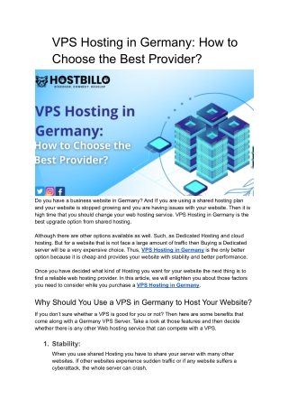 VPS Hosting in Germany: How to Choose the Best Provider?