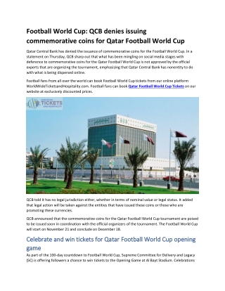 Football World Cup QCB denies issuing commemorative coins for Qatar Football World Cup
