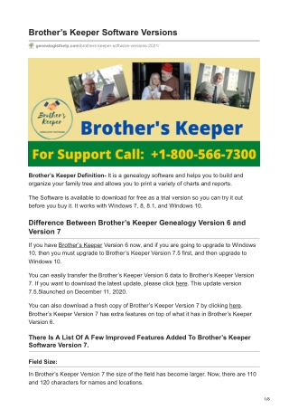 Brother's Keeper Software Versions 2021 || Genealogist Help