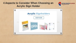 4 Aspects to Consider When Choosing an Acrylic Sign Holder