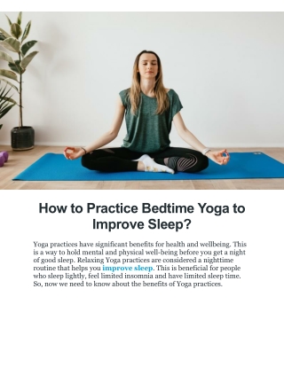 How to Practice Bedtime Yoga to Improve Sleep