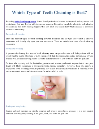 Which Type of Teeth Cleaning is Best?