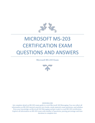 Microsoft MS-203 Certification Exam Questions and Answers PDF