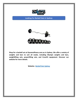 Looking For Barbell Sets In Sydney