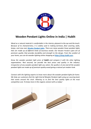 Wooden Pendant Lights Online in India