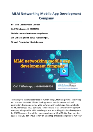 MLM Networking Mobile App Development Company