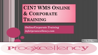 CIN7 WMS online Training By Proexcellency.