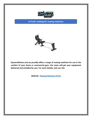 In Perth, looking for rowing machines