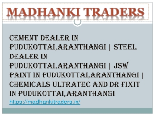 Cement Dealer In Pudukottai,Aranthangi