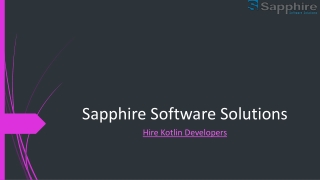 Hire Kotlin Developer | Sapphire Software Solutions