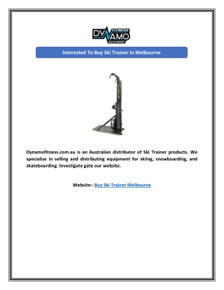 Interested To Buy Ski Trainer In Melbourne