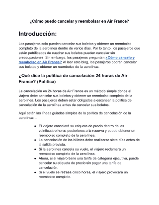 ¿Cómo puedo cancelar y reembolsar en Air France?
