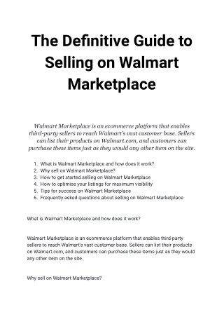 The Definitive Guide to Selling on Walmart Marketplace