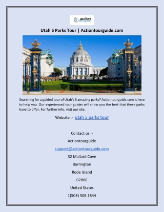 Utah 5 Parks Tour  Actiontourguide