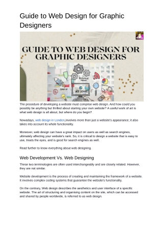 Guide to Web Design for Graphic Designers