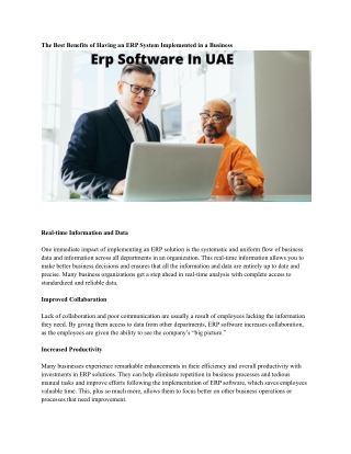 Erp Software In UAE