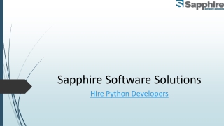 Hire Python Developer | Sapphire