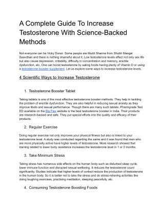 A Complete Guide To Increase Testosterone With Science-Backed Methods