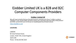 EJobber Limited UK is a B2B and B2C Computer Components Provider