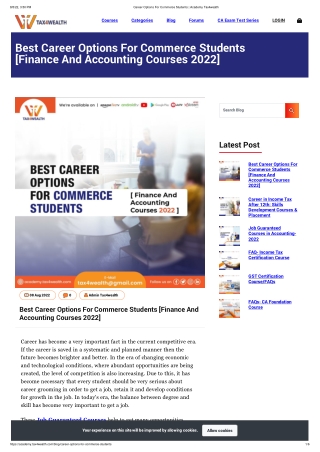 Best Career Options For Commerce Students | Academy Tax4wealth