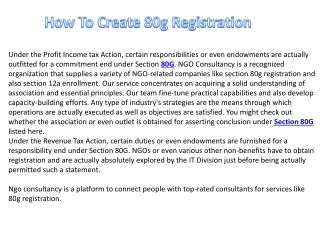 How To Create 80g Registration