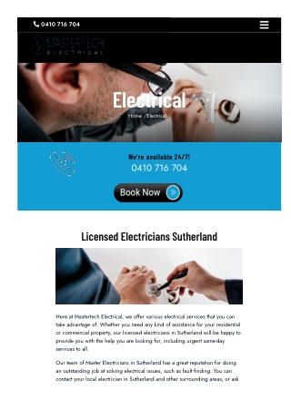 Licensed Electricians Sutherland