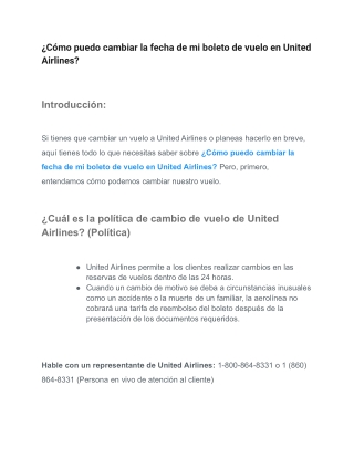 ¿Cómo puedo cambiar la fecha de mi boleto de vuelo en United Airlines?
