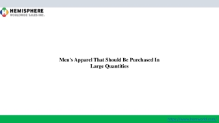 Men's Apparel That Should Be Purchased In Large Quantities