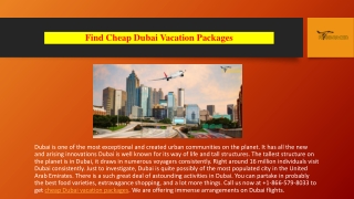 Book Cheap Dubai Vacation Packages  1-866-579-8033