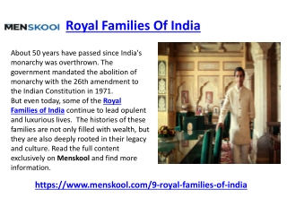 Royal Families Of India