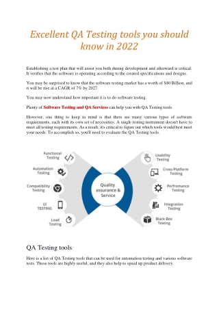 EXCELLENT QA TESTING TOOLS YOU SHOULD KNOW IN 2022