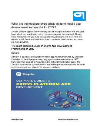 What are the most preferred cross-platform mobile app development frameworks for