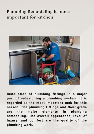 Plumbing Remodeling is more important for kitchen