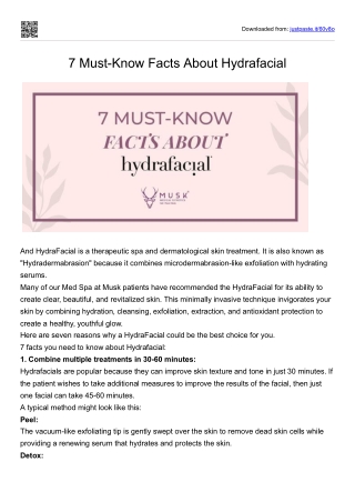 7 Must-Know Facts About Hydrafacial