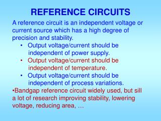 REFERENCE CIRCUITS