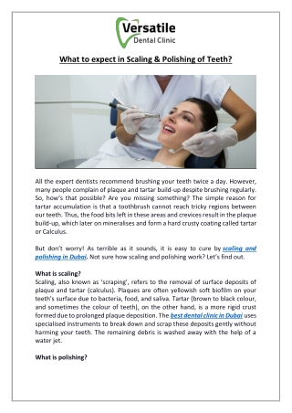 What to expect in Scaling & Polishing of Teeth