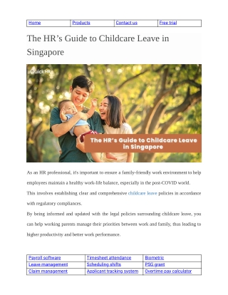 Childcare Leave Singapore