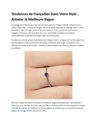 Tendances de Fiançailles Dans Votre Style _ Acheter la Meilleure Bague.docx