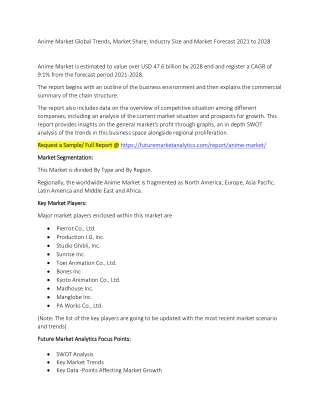 Anime Market Trends, Market Share, Industry Size, Growth, and Market Forecast 2021 to 2028