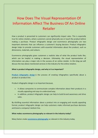 How Does The Visual Representation Of Information Affect The Business Of An Online Retailer