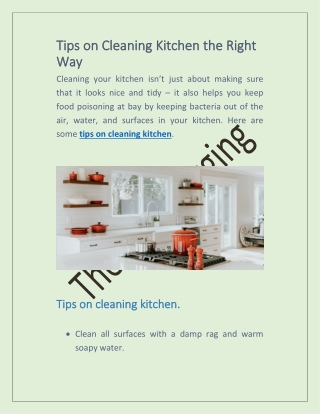 Tips on Cleaning Kitchen the Right Way