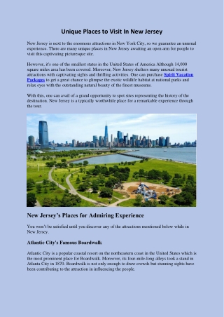 Unique Places to Visit In New Jersey