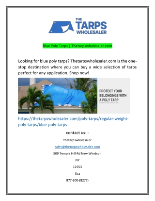 Blue Poly Tarps  Thetarpswholesalercom