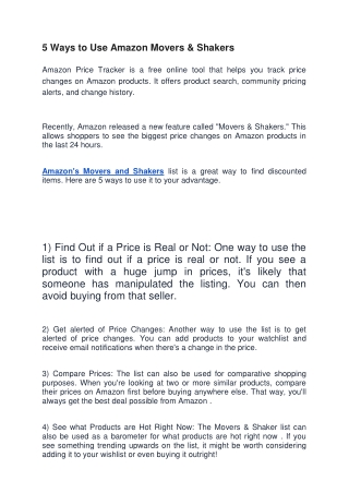 5 Ways to Use Amazon Movers & Shakers
