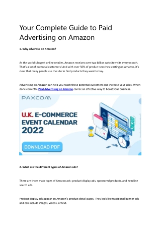 Your Complete Guide to Paid Advertising on Amazon